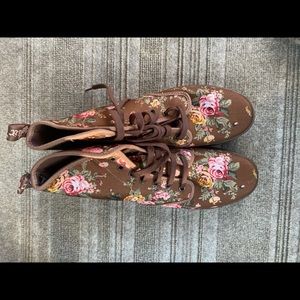 Brown floral dr martens